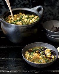 Swamp chili (poblano-and-spinach posole)