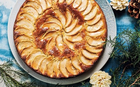 Swedish apple, almond and cardamom cake
