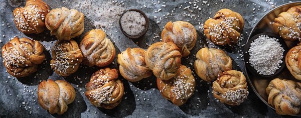 Swedish buns with cinnamon filling