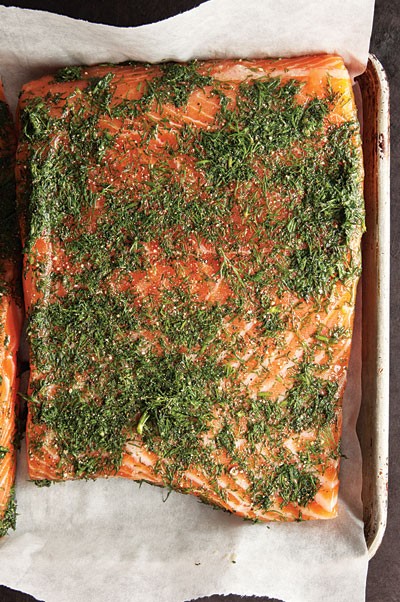 Swedish cured salmon (Gravadlax)