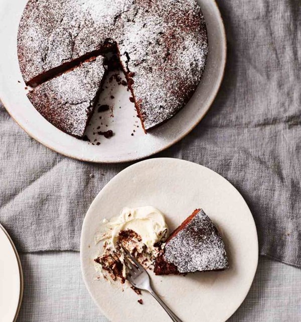 Swedish kladdkaka cake