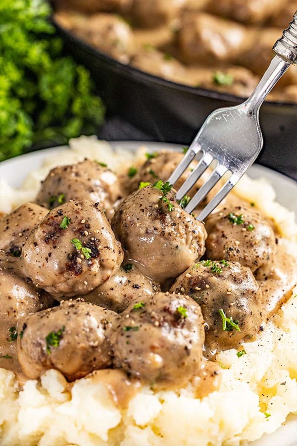 Swedish meatballs and gravy