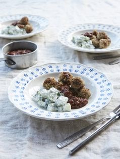 Swedish pork meatballs with goji berry sauce