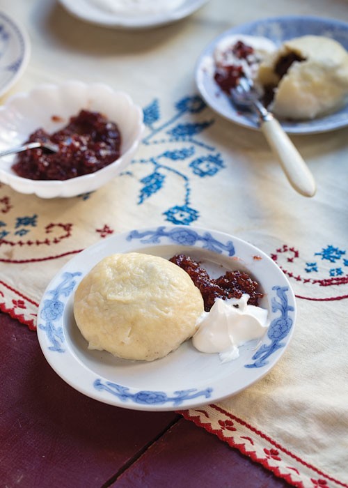 Swedish potato dumplings stuffed with bacon and onion (Kroppkakor)