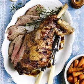 Swedish roast leg of lamb with anchovies and potato gratin