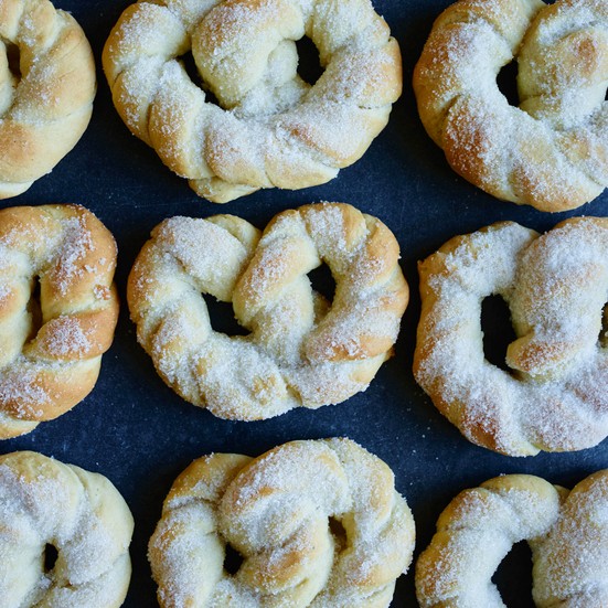 Swedish sugared sweet pretzels