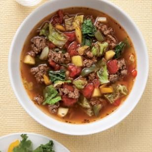 Sweet & sour beef-cabbage soup