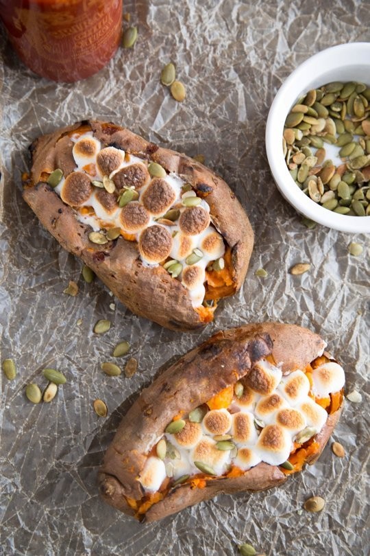 Sweet & spicy baked sweet potato