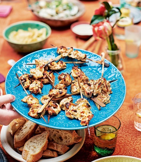 Sweet & spicy chicken skewers