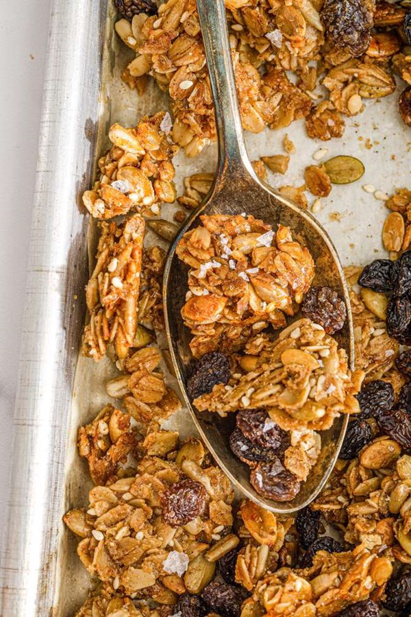 Sweet and salty three-seed granola