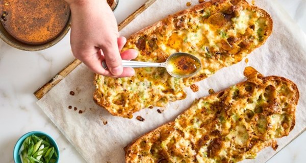 Sweet and smokey cheesy garlic bread