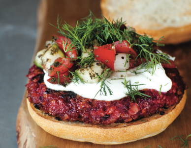 Sweet and smoky beet burgers