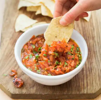 Sweet and smoky grilled tomato salsa