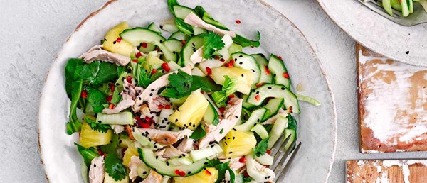 Sweet and sour chicken and pineapple salad