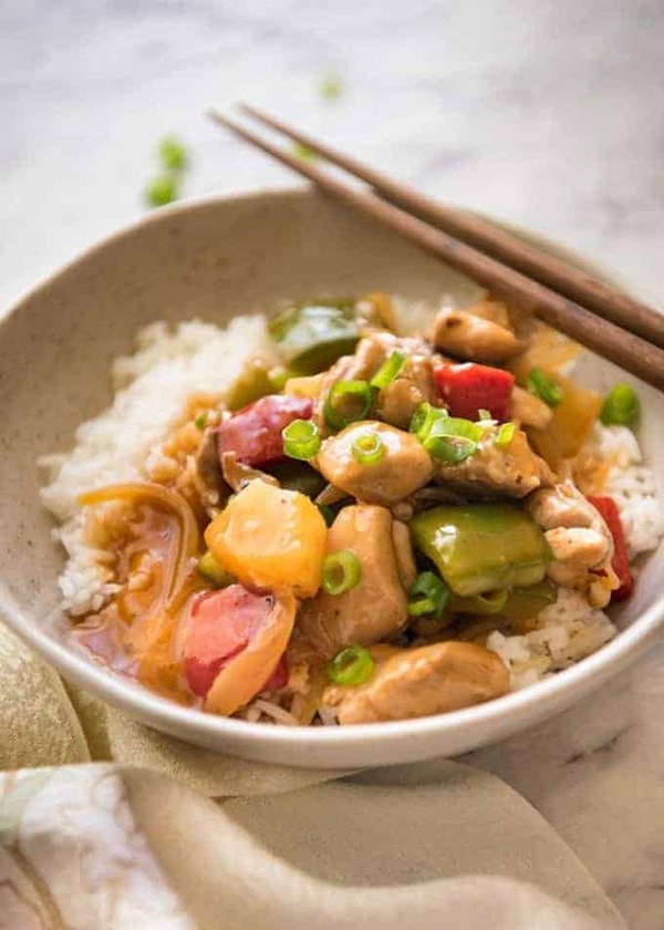 Sweet and sour chicken stir fry