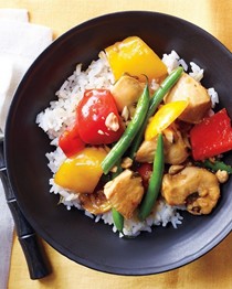 Sweet-and-sour chicken with green beans