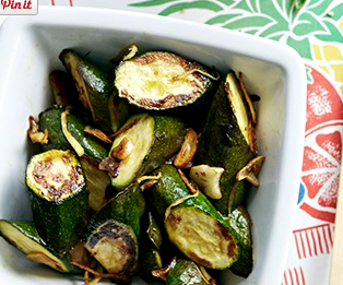 Sweet and sour courgettes with sesame noodles