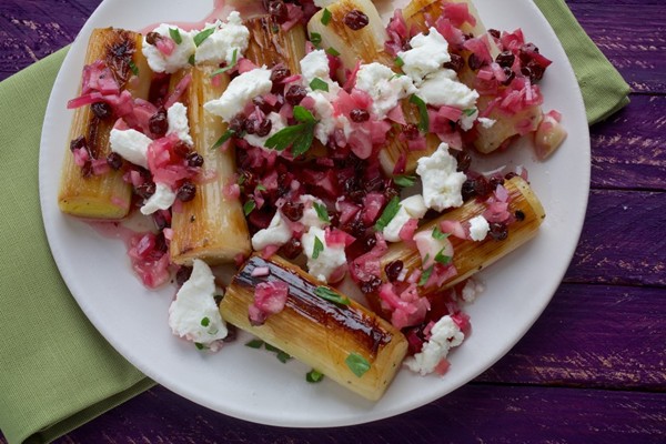 Sweet-and-sour leeks