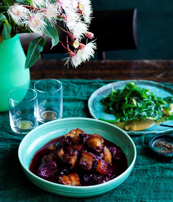 Sweet and sour pork with Davidson's plum
