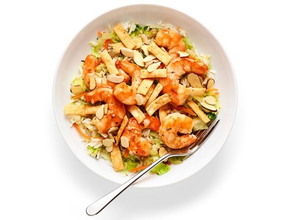 Sweet-and-sour shrimp rice bowls