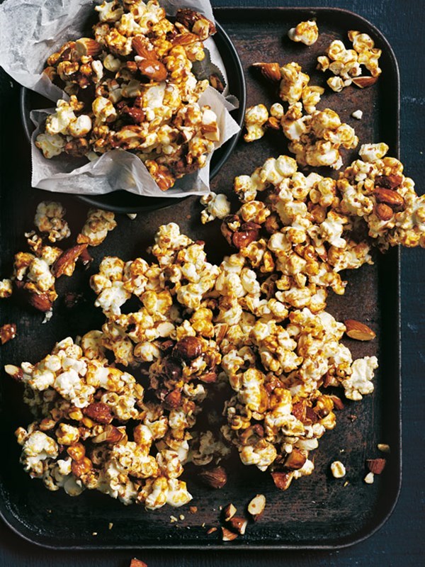 Sweet and spiced miso almond popcorn