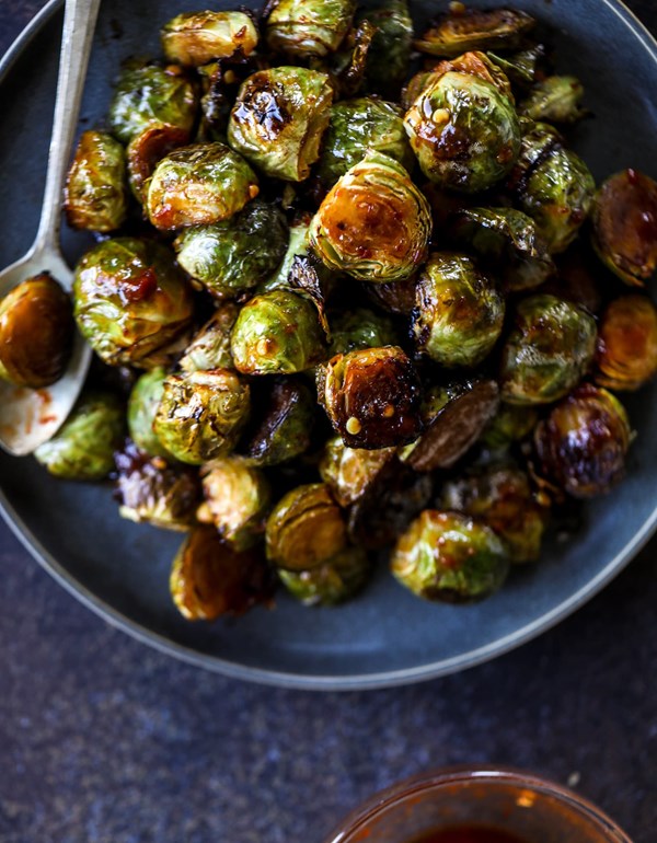 Sweet and spicy Brussels sprouts