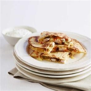 Sweet and spicy chicken quesadillas