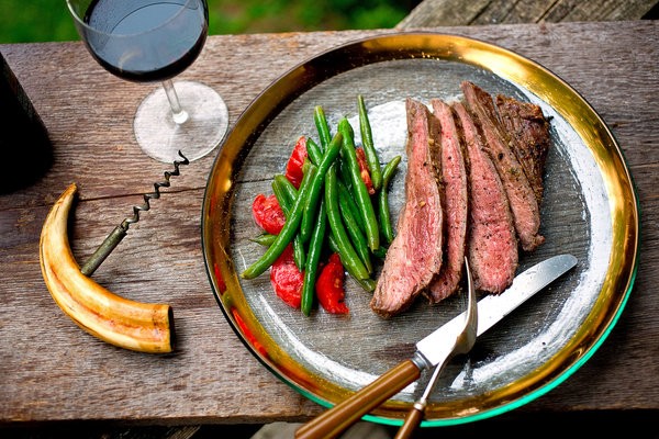 Sweet and spicy grilled flank steak