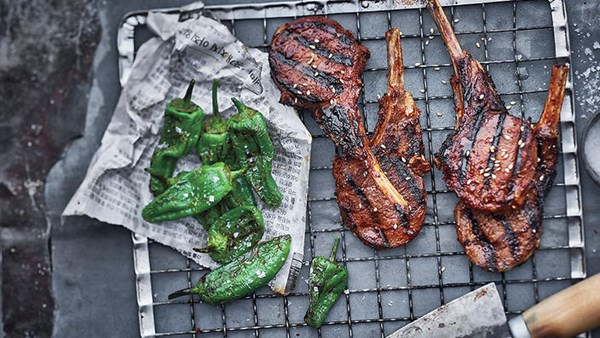 Sweet-and-spicy grilled lamb chops