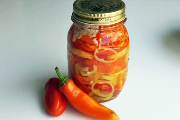 Sweet and spicy pickled peppers