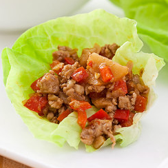 Sweet and spicy pork lettuce wraps