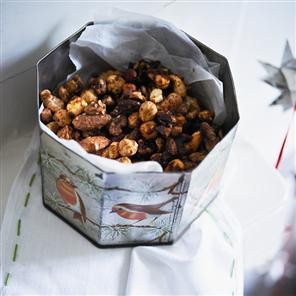 Sweet and sticky and chilli-coated nuts