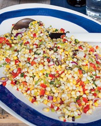 Sweet and tangy corn with roasted peppers