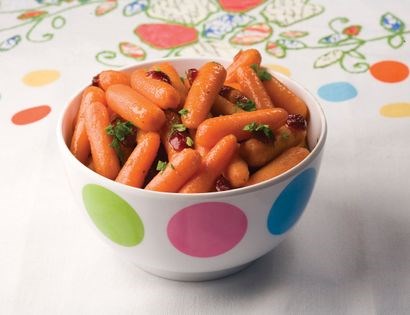 Sweet and tangy glazed carrots with cranberries