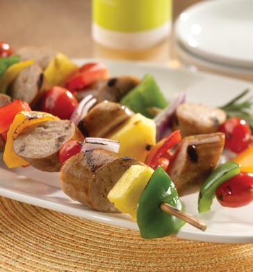 Sweet apple chicken sausage kabobs