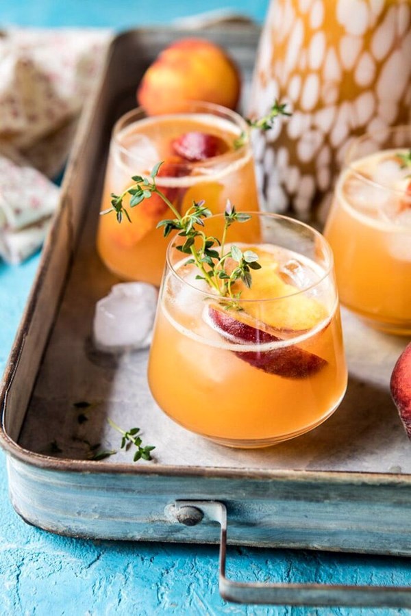 Sweet bourbon peach lemonade
