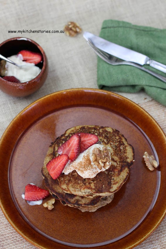 Sweet carrot and ricotta pancakes