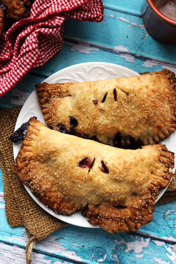 Sweet cherry hand pies with Pinot noir and vanilla