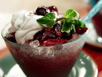 Sweet cherry slushy cups