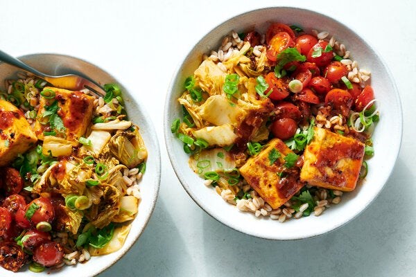 Sweet chile grain bowl with tofu
