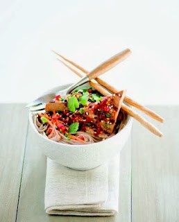 Sweet chile tofu noodle bowl 