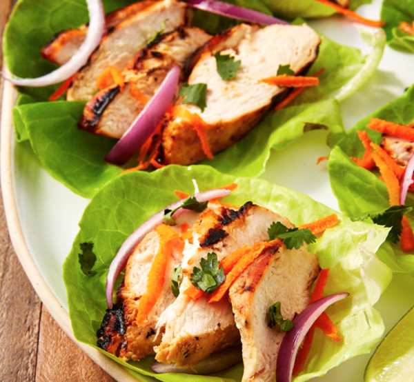 Sweet chili chicken lettuce cups