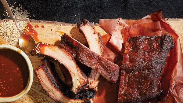 Sweet chili, ginger, and soy baby back ribs