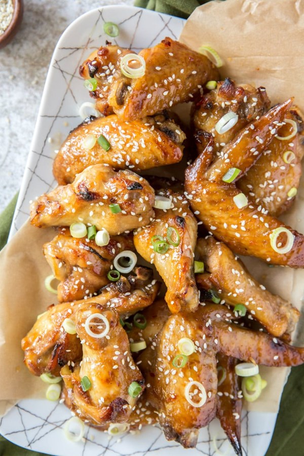 Sweet chili-glazed chicken wings