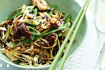 Sweet chilli beef noodles