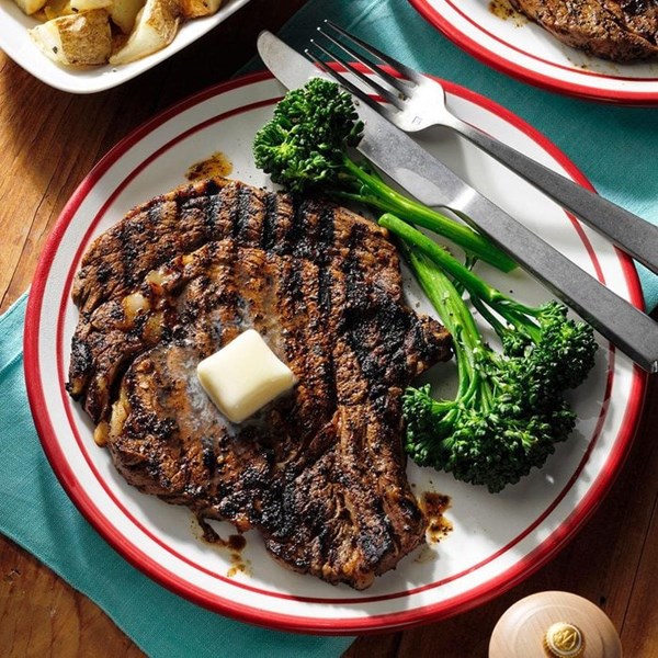 Sweet coffee rubbed ribeyes