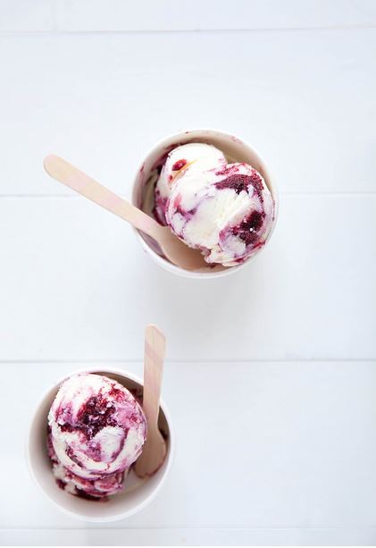Sweet corn & black raspberry ice cream 