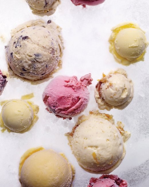 Sweet-corn and basil ice cream