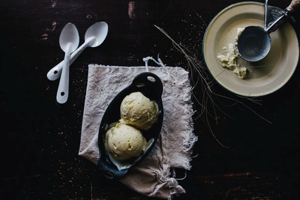 Sweet corn and black pepper ice cream