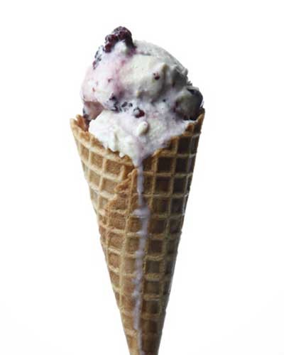 Sweet corn and black raspberry ice cream